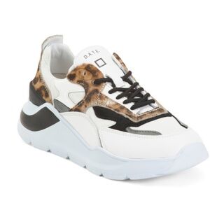 D.A.T.E. Leather Leopard Print Sneakers